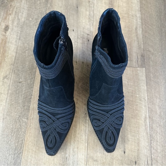 New Jeffrey Campbell Gatlin EMB Black Booties - Picture 4 of 10